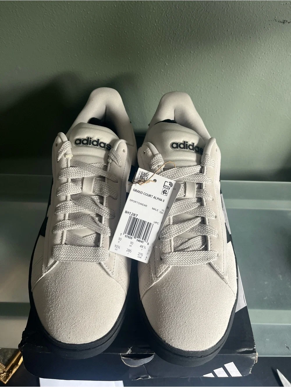 Adidas Grand Court Alpha 00s Men’s 10.5 Grey Black Sneakers NWT